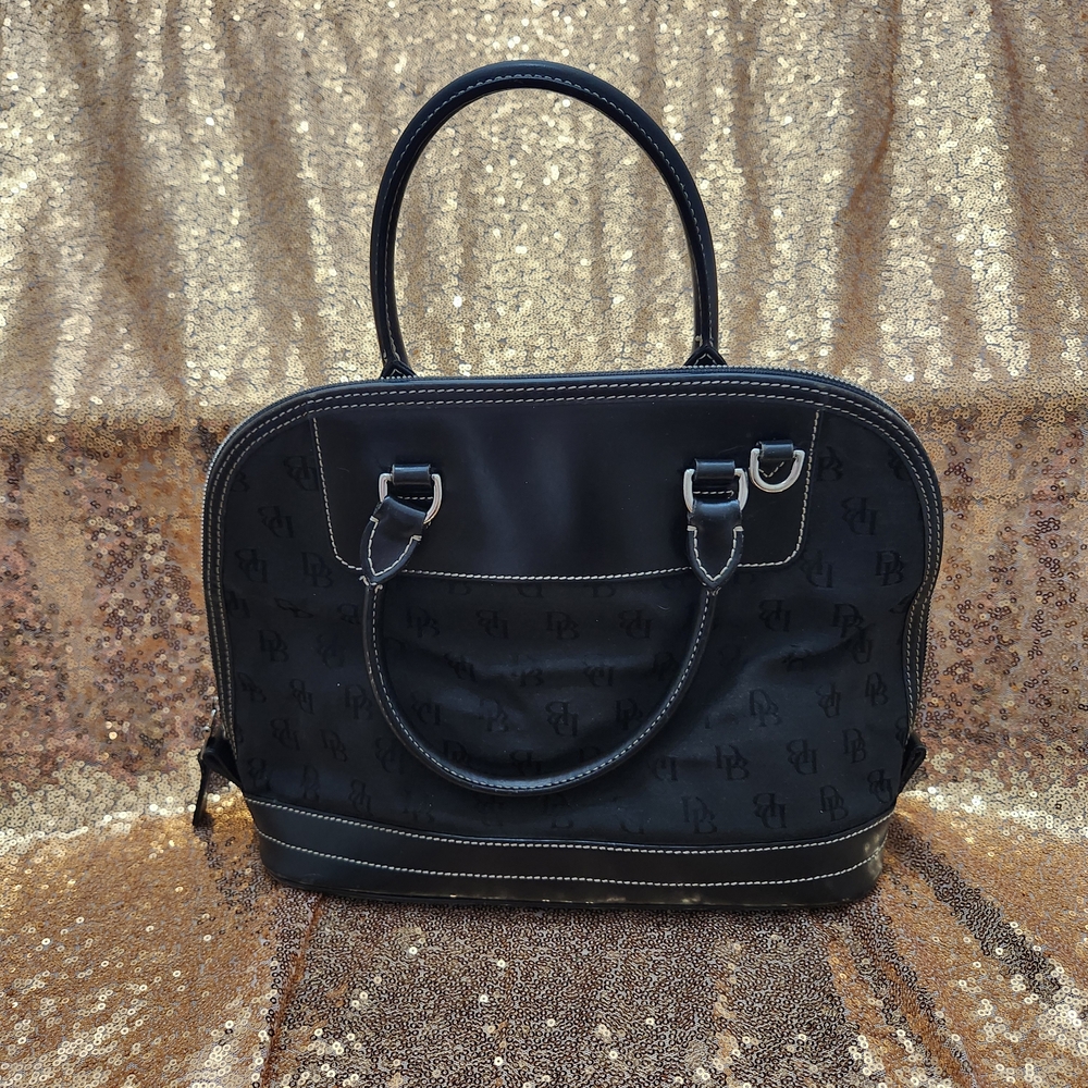 Dooney & Bourke Black Logo Dome Satchel